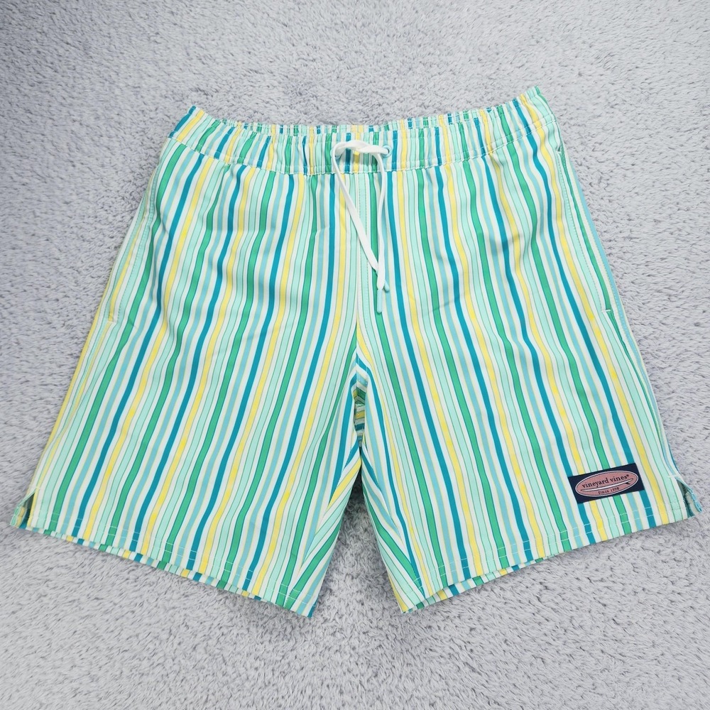 Vineyard Vines Chappy Swim Trunk Shorts Mens XS Citrus Stripe Beach NEW